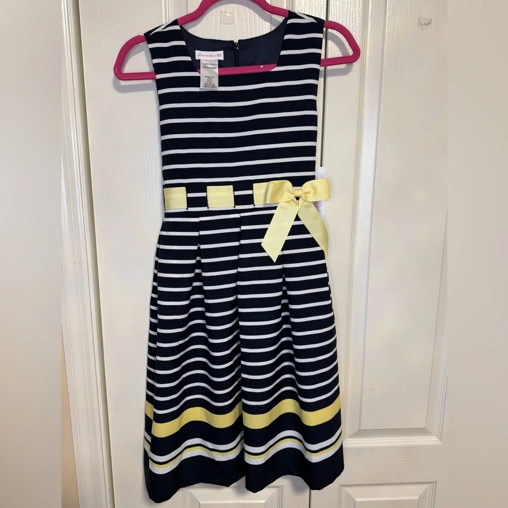 Bonnie Jean Navy‎ and Yellow Striped Dress